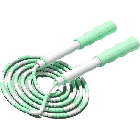 Corde à Sauter Perles pour Enfants, Réglable, Anti-Nœuds, Matériau Plastique Souple, Vert Clair (1/5)