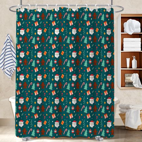 Rideau de bain 180x180 décoratif bâche polyester douche pour baignoire d’angle (1/5)
