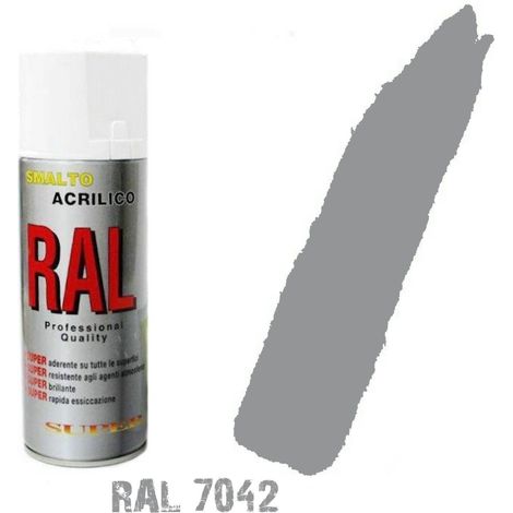 Bomboletta spray grigio traffico ral 7042 acrilico vernice brillante lucido rapi