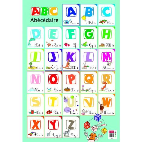 Poster pédagogique - Abécédaire - 52 x 76 cm - Livraison gratuite