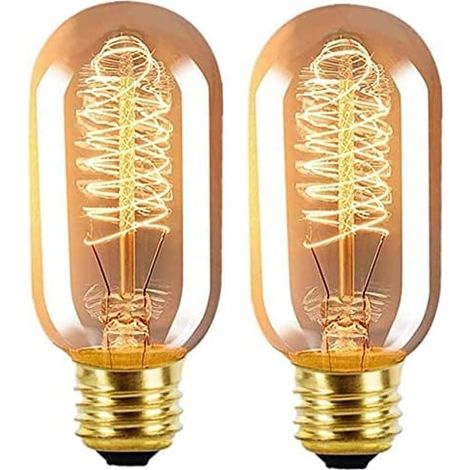 Ampoule Edison Vintage Dimmable 40W E27 Vis Ampoule Filament Décorative Rétro Cage D'écureuil T45 Tube Ampoule À Incandescence, Lot De 2
