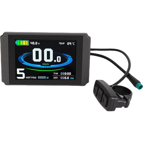 Electric scooter LCD display panel, large ABS electric bike display control panel with waterproof connector for KT controller, lightweight with durable ABS. (1/5)