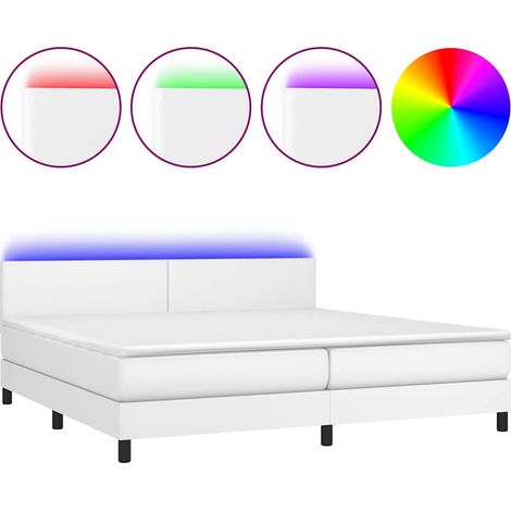 Maison Exclusive - Sommier à lattes de lit avec matelas et LED Blanc 200x200 cm (1/5)