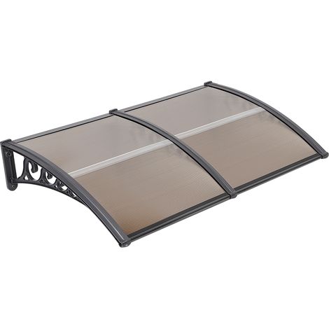 Haloyo Auvents de porte et fenêtres ,auvent de porte d'entrée, abri banne 100 x 200 cm, marron