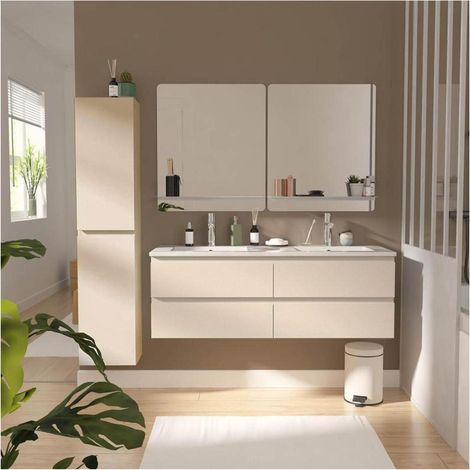 SORRENTO 120 cm Doppelwaschtisch mit Keramikarbeitsplatte