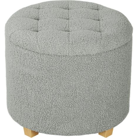 31.8L Teddy Fleece Storage Ottoman - Grey
