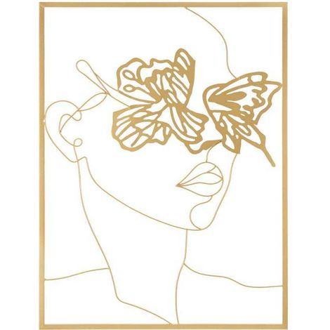 Panneau décoratif mural en métal doré, 60x1x80 cm, Face (1/4)