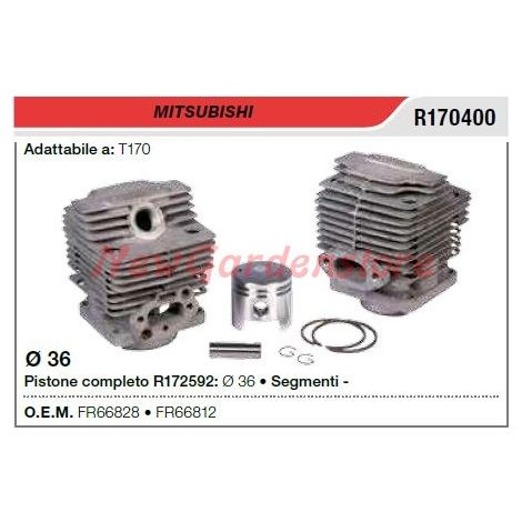 Cilindro pistone segmenti MITSUBISHI decespugliatore T170 R170400 - FR66828