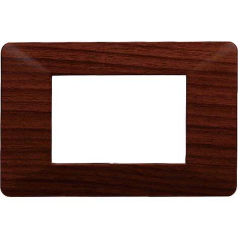 Placca compatibile Vimar Plana 3 moduli plastica colore radica Ettroit EV83303