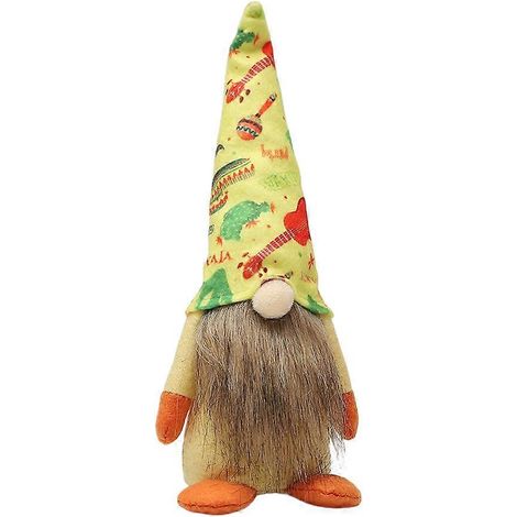 Gnome mexicain de carnaval fait main, lutin suédois Nisse Tomte, décoration de plateau à étages pour cuisine de ferme (1/5)