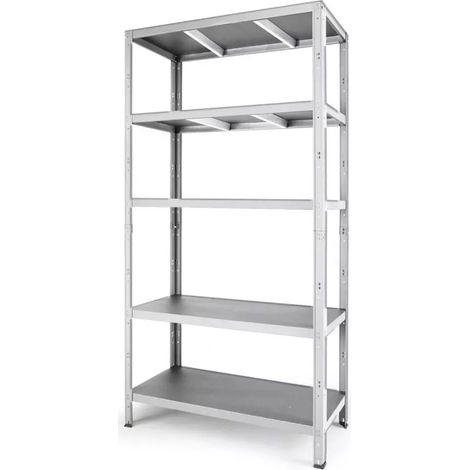 scaffale 5 ripiani in metallo grima "rako" grigio portata 500 kg 100x40x188 cm (1/2)