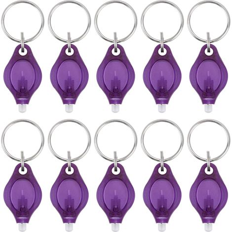 10 mini lampes de poche porte-clés UV pouvant servir à détecter les passeports, les cartes d'identité et l'argent liquide.