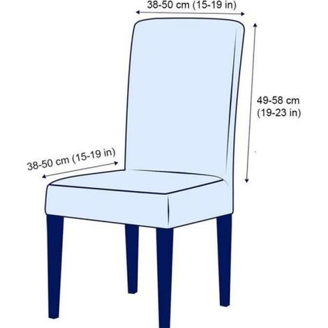 Housses de Chaise - Homeins - Lot de 6 - Motif à carreaux - Extensible - Bleu Vert (1/4)