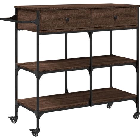 Maison Exclusive - Carrello da Cucina Rovere Marrone 105x42x95cm Legno Multistrato