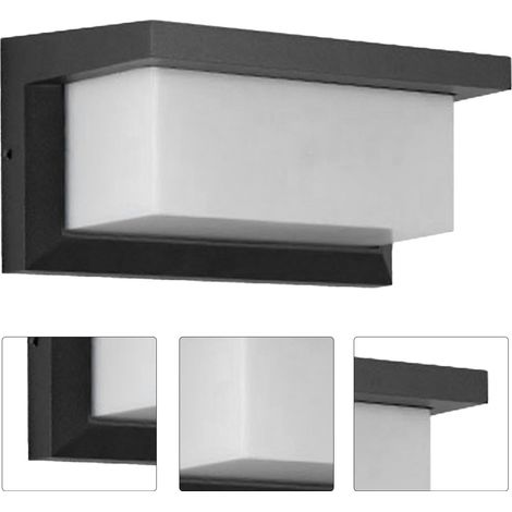Applique murale extérieure LED étanche avec abat-jour en acrylique pour patio ou porte d'entrée. (1/5)