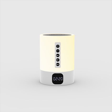 Enceinte Bluetooth Reveil Veilleuse, Lampe de Chevet Tactile avec Machine à Bruit Blanc, Haut-Parleur Bluetooth Veilleuse Enfant Réveil Lumineux Idee Cadeau Ado Fille,Enfant,Femme, Anniversaire, Noel