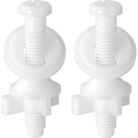 Lot de 2 vis de rechange en plastique pour abattant de toilette, boulons de charnière et vis avec écrous pour abattant de toilette à montage supérieur