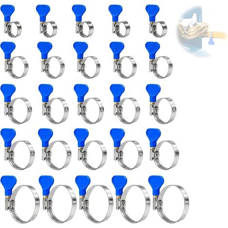 25 Colliers Serrage Inox réglables 5 tailles 10-70mm tuyaux eau gaz piscine (1/5)