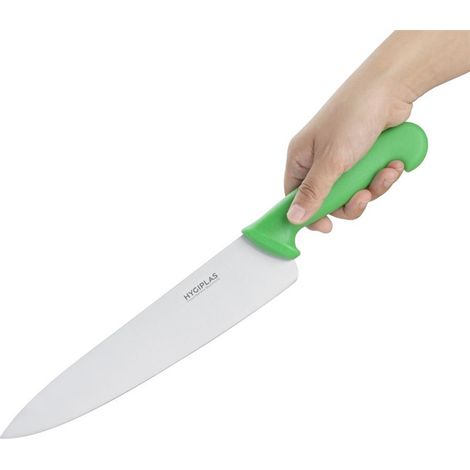Couteau de Cuisinier Vert Professionnel 255mm - Hygiplas (1/4)