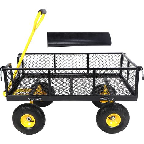 Zoternen 900lb 408,2kg Mesh Gartenwagen Seitlich abnehmbarer Strandwagen aus Stahl Traglast Lager (1/5)
