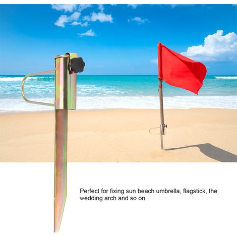 Parapluie de plage fixe en fer, piquet de sable pour pêche, ancre de parasol de jardin, accessoire extérieur, voyage, 1 pièce (1/5)