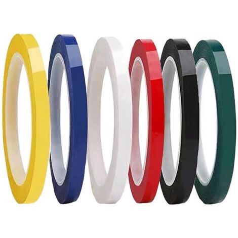 PA Whiteboard-Klebeband, 6 Rollen, 5 mm x 66 m, Whiteboard-Klebeband, Whiteboard-Gitterband, 6 Farben, für Kunstmarkierung, Basteln (5 mm) (1/4)