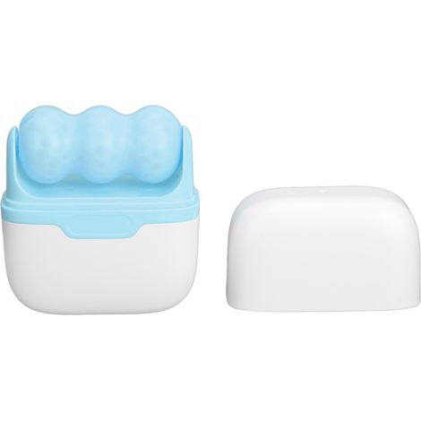 Rouleau de Massage Visage 2 en 1 pour Puffiness des Yeux et Migraines, Bleu, Portable (1/5)