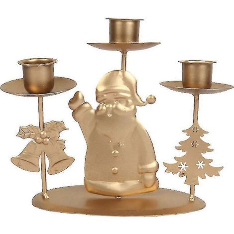 3 chandeliers en métal pour bougies chauffe-plat de Noël, parfaits pour les événements formels, les mariages, les églises et les fêtes. (1/5)