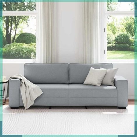 4105176 Canapé à 3 places gris clair 220x77x82 cm tissu (1/5)
