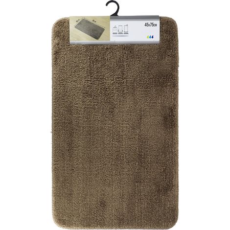 Tapis de salle de bain Marron en Microfibre Confort et Doux 45 x 75 cm - TENDANCE (1/2)