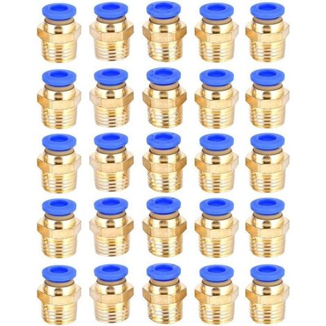 25pcs G1/4 pc6-02 Quick Connectors for Hoses and Pneumatic Tools (1/5)