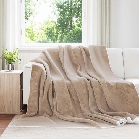 Überwurfdecke Kamel 220 x 240 cm Fleece