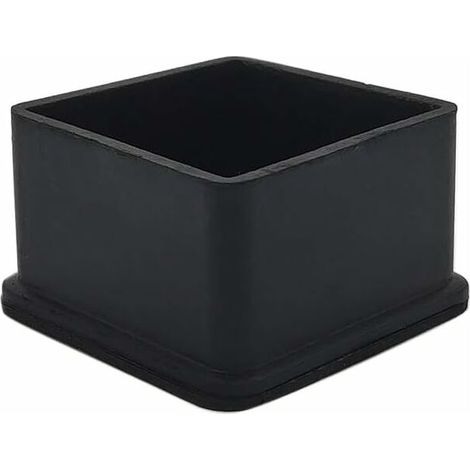 10-Pack Square Non-Slip Rubber Chair Leg Caps for Protecting Floor Furniture and Tables, 50mm x 50mm, 2 x 2, Black (1/5)