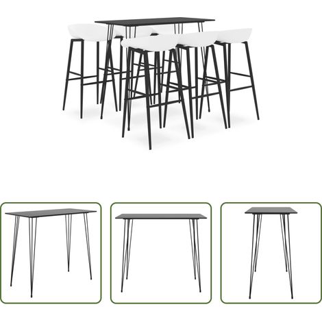 Tabouret de bar - Ensemble de bar 7 pcs Noir et blanc (1/5)