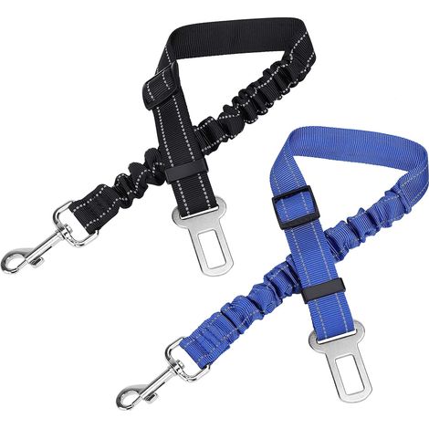 Voiture Ceinture de Sécurité pour Chien Harnais de Sécurité Supérieure avec Absorption des Chocs et Mousqueton élastique Réglable, 2 Pack Auto Laisse Clip pour Tous Les Chiens et Chats Animaux (1/5)