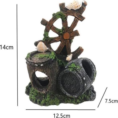 Ornement en bois pour aquarium, ornements en résine en forme de grotte, décorations pour aquarium, décoration paysagère. (1/5)