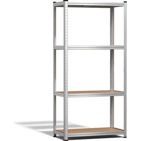 Étagère de Rangement en Acier Galvanisé à 4 Niveaux 160x80x40cm Etagère Charge Lourde Tablette Ajustable Charge Max 700kg Idéal pour Rangement de Garage Atelier Cuisine (1/5)