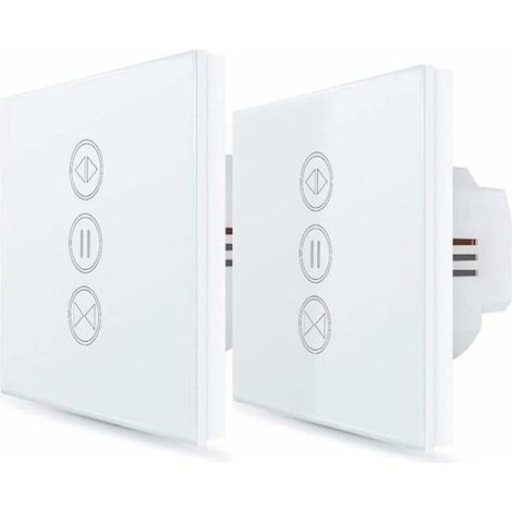 KLVGTIFS PU2x Interrupteur Volet Roulant Connecté, Ouverture Réglable, Commutateur Rideau Stores WiFi, Compatible avec Alexa Google Home pour (1/4)