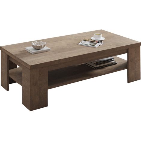 Tavolino da Salotto Carlazzo, un Vano, Forma Rettangolare, Sfumatura Colore Ripiano Noce, 130x67x41h cm Marrone Noce