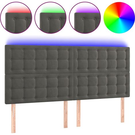 Maison Exclusive - Cabecero con luces LED terciopelo gris oscuro (1/5)