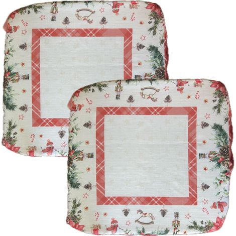 GLOUPIE Set Cuscini Con Elastico Rinforzato Linea Lapponia 40 x 40 cm Spessore 4 Cm In Tessuto A Tema Natalizio, Made in Italy (1/5)