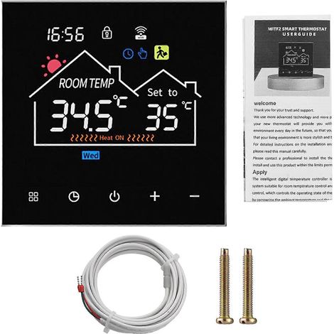 Intelligenter Thermostat für Fußbodenheizung, WLAN-Thermostat mit App-Steuerung, digitalem LED-Touchscreen