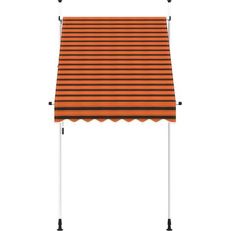 Auvent Marquise manuel rétractable, Store Banne pour Jardin Balcon Terrasse, 150 cm Orange et marron OIB5002E