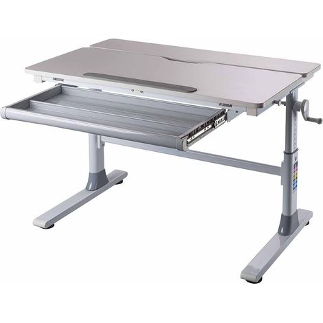 Meuble du bureau, bureau pour enfant réglable en hauteur en bois coloris Blanc - longueur 100 x profondeur 60 x hauteur 56-76 cm (1/5)