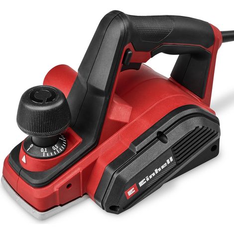 Einhell Elektrohobel TC-PL 800 (800 Watt, 82 mm Hobelbreite, bis 2 mm Spantiefe, Falztiefen-/Parallelanschlag, autom. Parkschuh, Absaugadapter, inkl. 2x HM-Wendemesser)