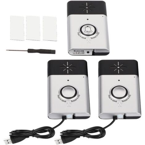 RHG Carillon sans fil,Interphone vocal sans fil intelligent, système de contrôle d'accès, sonnette de porte intérieure/extérieure, argent (1/5)