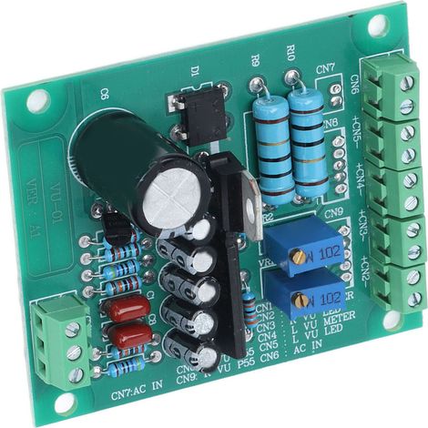 Carte de commande de vumètre stéréo, amplificateur stéréo, entrée de niveau audio dB, rétroéclairage, accessoire 12 V CA (1/5)