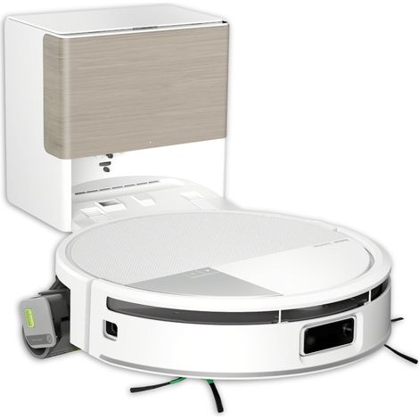 iRobot Roomba Max 705 Combo+Stazione AutoWash, Robot Aspirapolvere Lavapavimenti, ProLiDAR, PowerSpin Roller Mop,SmartScrub,Riconoscimento Oggetti AI,Pulizia Predittiva, Controllo Vocale e App, Bianco