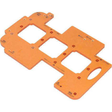 Gabarit de perçage pour boîtier d'encastrement 7x7cm, trous multi-usage R20 R25 R30 avec fraise (1/5)