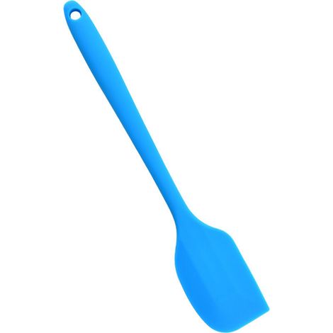 Spatule en silicone alimentaire, résistante aux hautes températures et antiadhésive, pour la cuisine et la pâtisserie (bleue). (1/5)